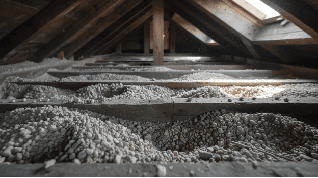 What is vermiculite, and why was it used in attics?